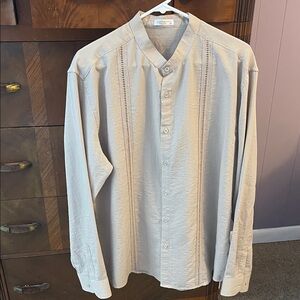 Croft & Barrow Light Tan Casual Button-Down Shirt